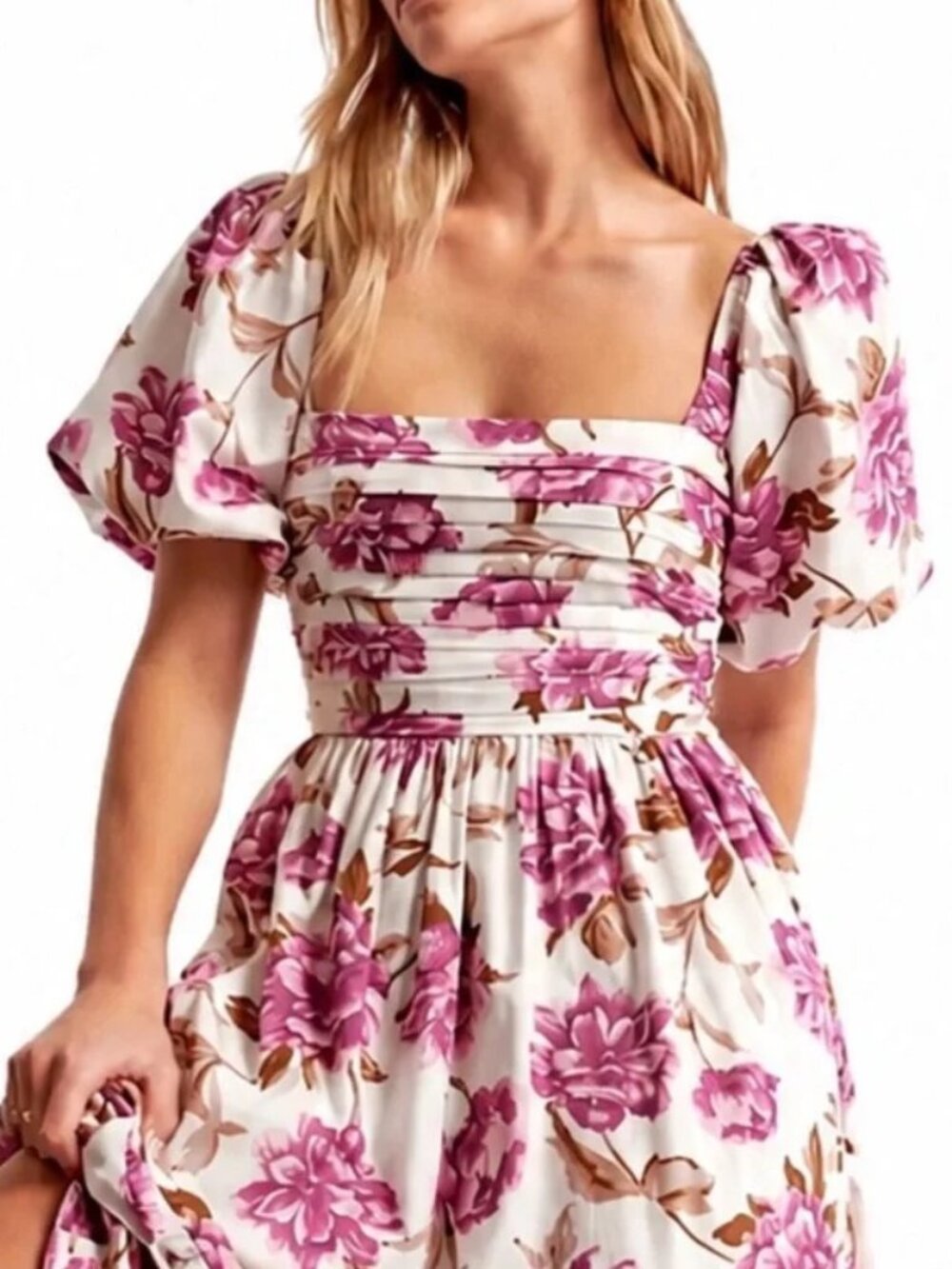 A&F Emerson Poplin Puff Sleeve Mini Dress- Purple Floral- Size Small